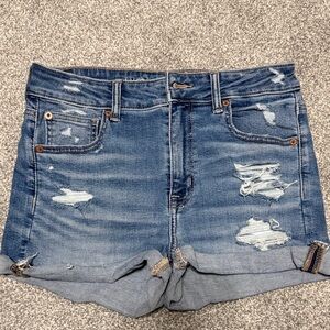 American Eagle Outfitters Distressed Blue Denim Shorts